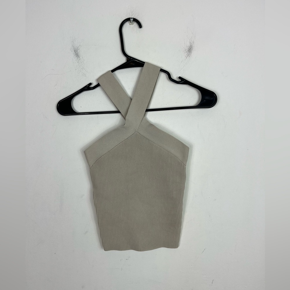 Babaton Sculpt Knit Criss Cross Cropped Tank Sz XS